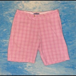 Peter Millar plaid flat front shorts